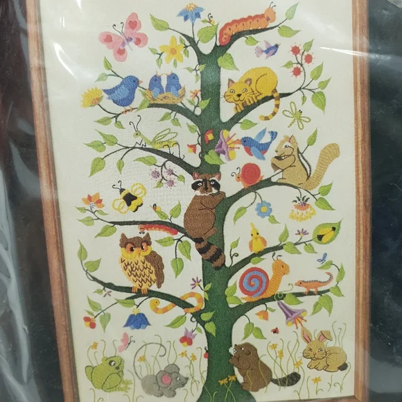 NEW VTG Dimensions Crewel Tree of Life Ellen Silver 1981 14"x20" Needlework Kit - Picture 1 of 7